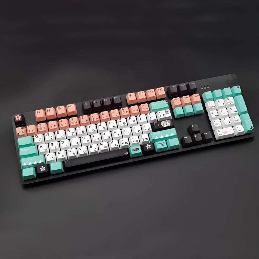 Green Cherry mechanical animation keycap set for wireless keyboards.