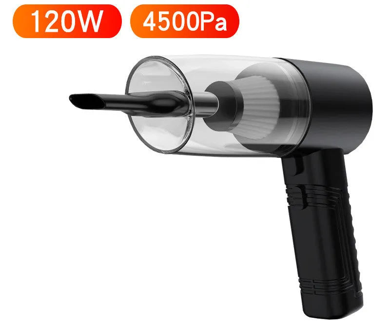 Portable car vacuum cleaner with accessories in black or white for 4500Pa suction home and vehicle cleaning