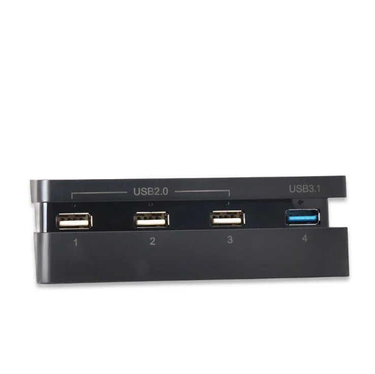 Black PS4 Slim USB hub accessory with multiple ports for PlayStation 4 console expansion