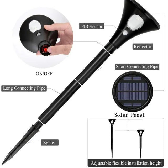 Solar induction ground plug light for outdoor garden installation with IP65 waterproof rating