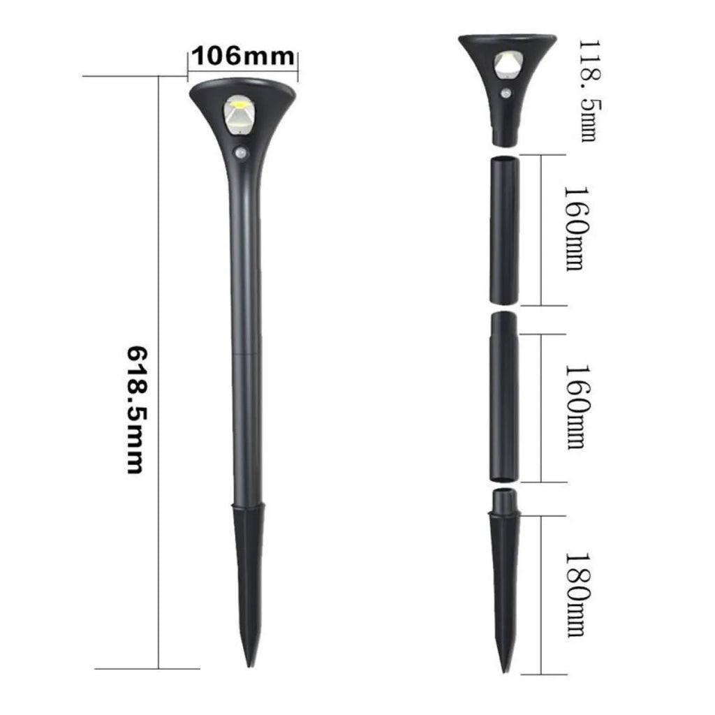 Solar induction ground plug light for outdoor garden installation with IP65 waterproof rating