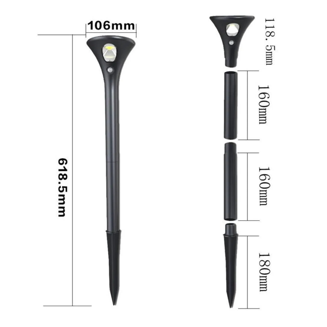 Solar induction ground plug light for outdoor garden installation with IP65 waterproof rating