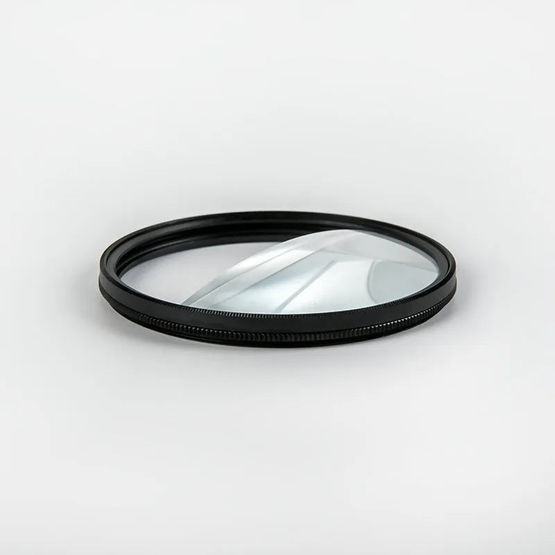 77mm half moon mirror split focus filter for SLR camera with cleaning cloth and protective bag