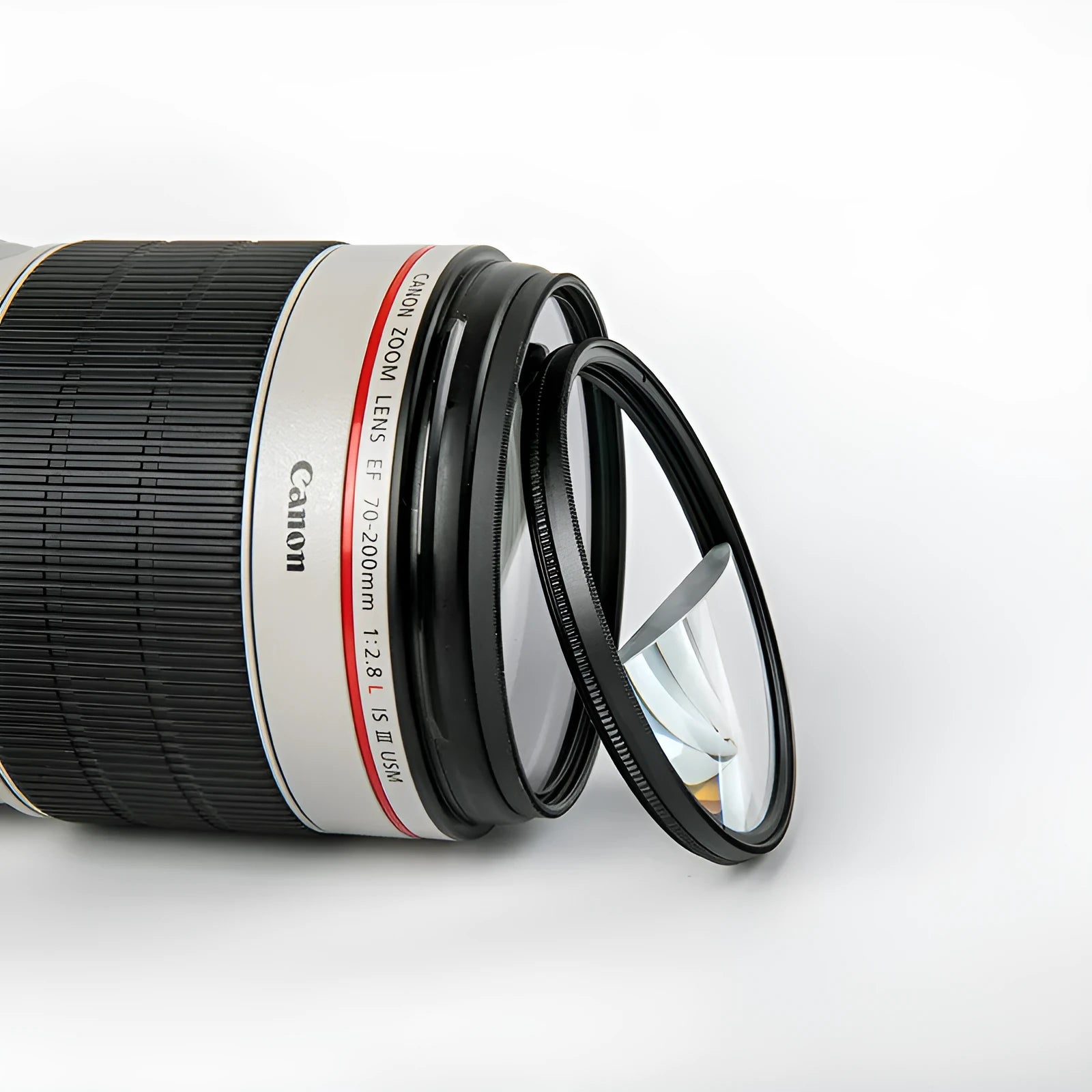 77mm half moon mirror split focus filter for SLR camera with cleaning cloth and protective bag