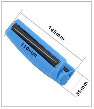 Manual plastic cigarette maker for 110mm shredded tobacco cigarettes in multiple colours.
