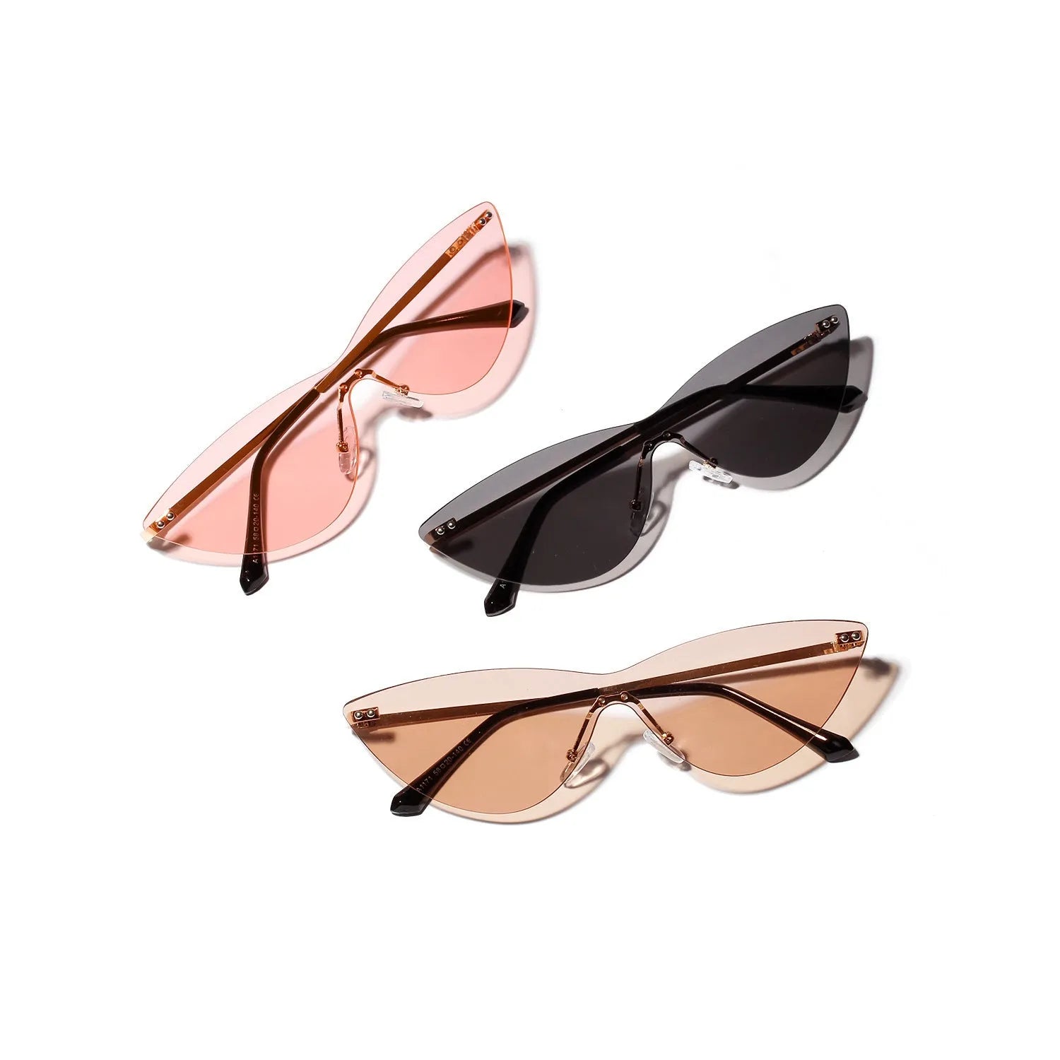 Brown vintage sunglasses with metal frame and UV400 protection lenses