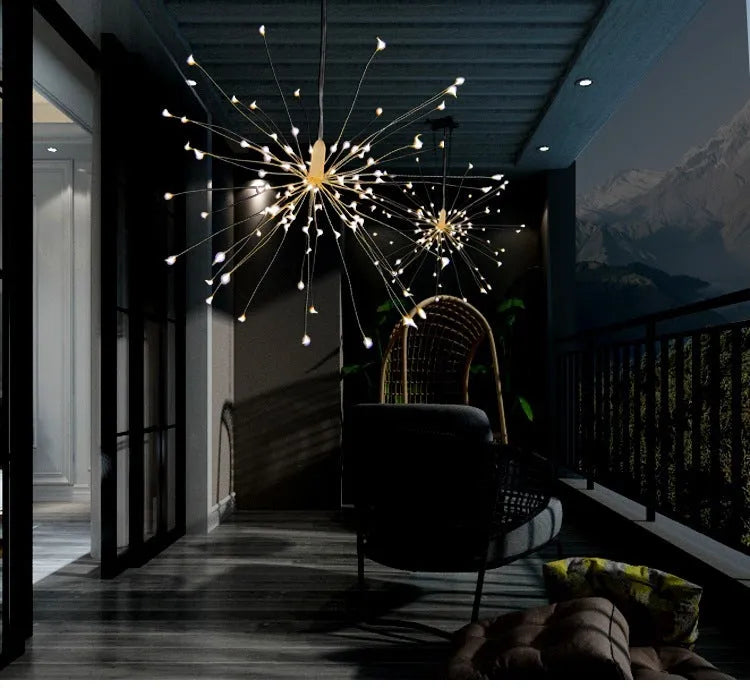 LED meteor shower decorative light with warm colour starry explosion effect for outdoor garden use