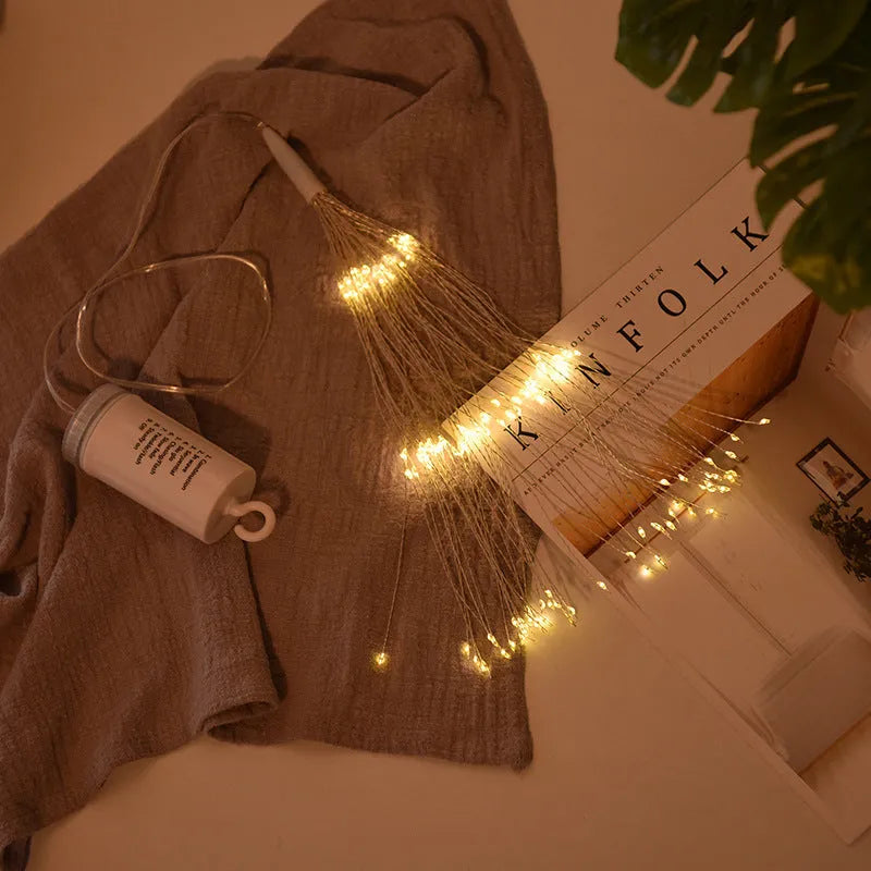 LED meteor shower decorative light with warm colour starry explosion effect for outdoor garden use