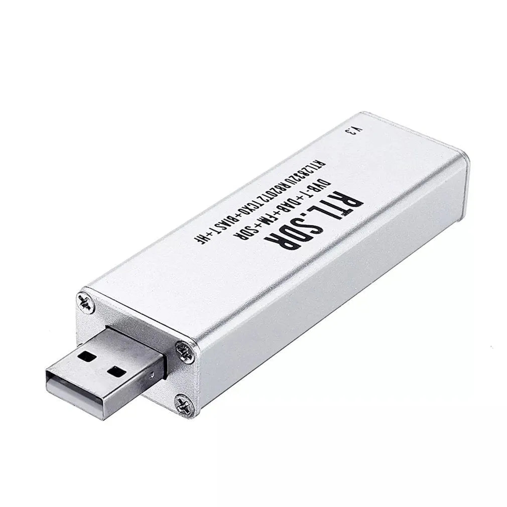 A300U black metal all-band software radio receiver with gold SMA connector for 25MHz-1700MHz frequency range