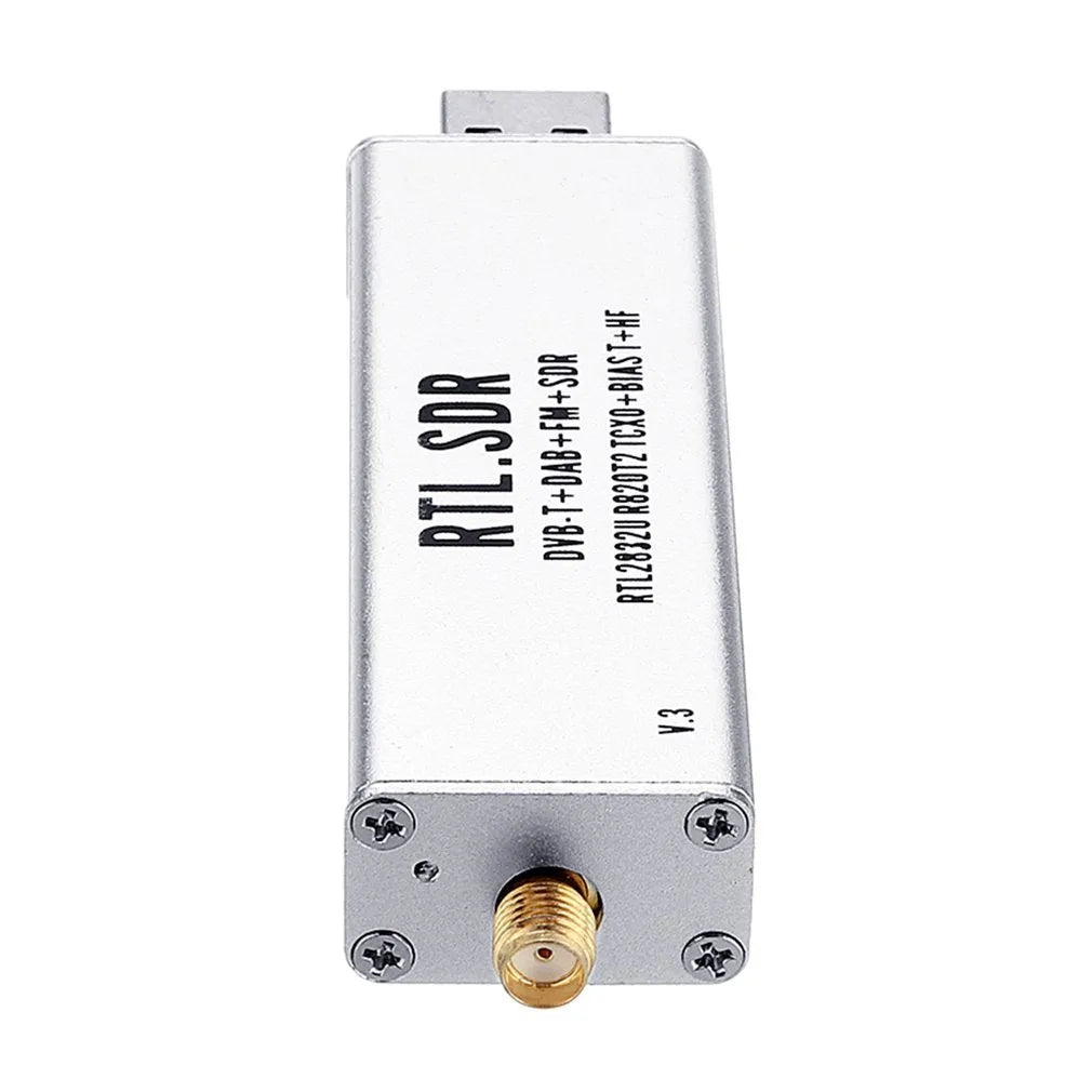 A300U black metal all-band software radio receiver with gold SMA connector for 25MHz-1700MHz frequency range