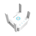 PIXLINK AC24 white and black dual frequency wireless WiFi extender router with gigabit ports.
