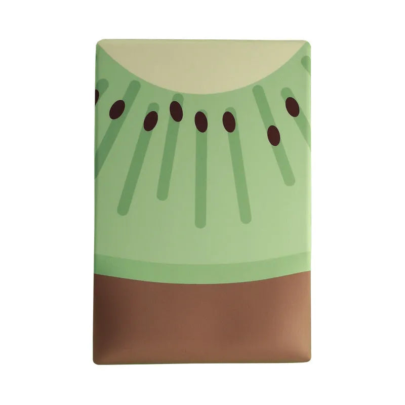 Soft silicone and cloth wrist support mouse pad with cute printed design, showing non-slip base.