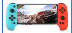 Cytec wireless telescopic Bluetooth game controller in black or red blue attached to a mobile phone.