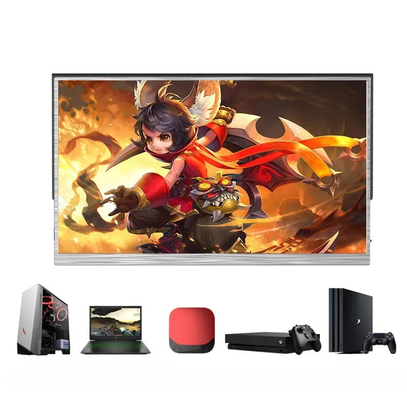 15-inch ultra-thin portable IPS display monitor with HDMI and USB-C ports for gaming and computer use