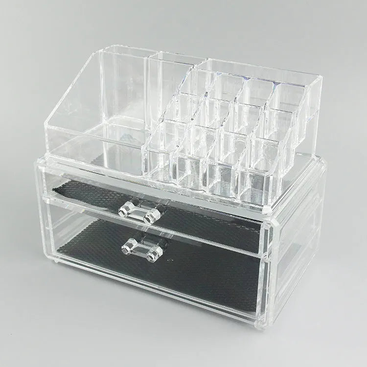 Clear acrylic foldable makeup storage box with 18 litre capacity