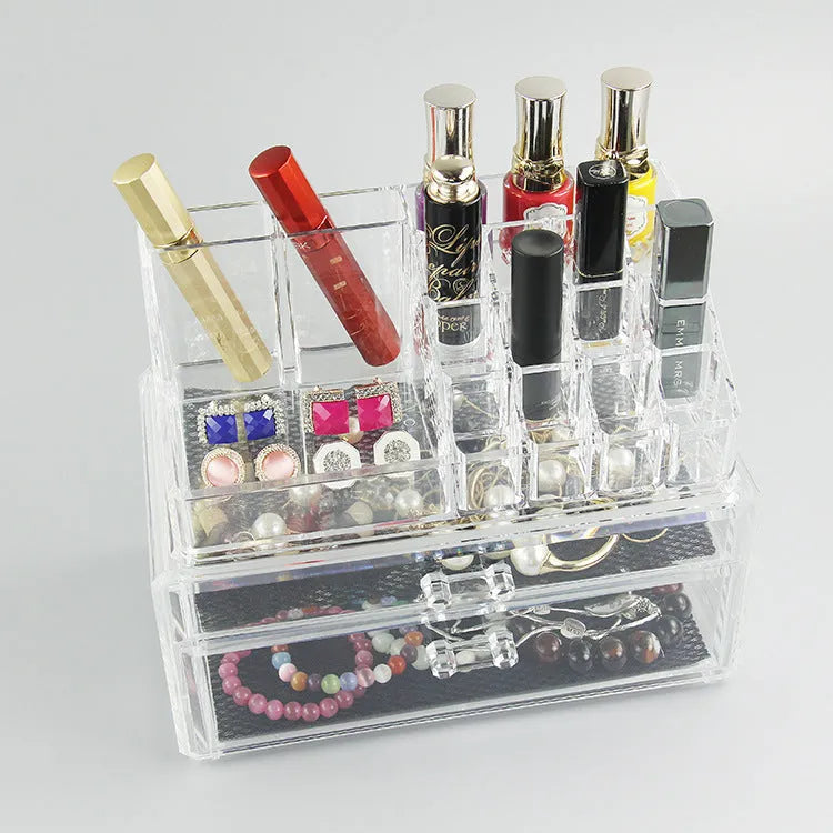 Clear acrylic foldable makeup storage box with 18 litre capacity