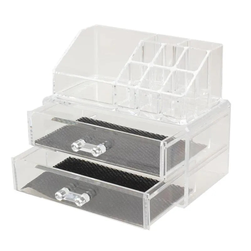 Clear acrylic foldable makeup storage box with 18 litre capacity