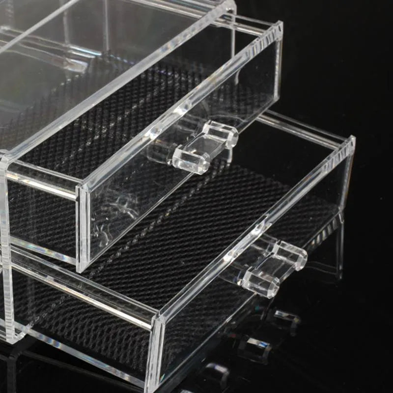 Clear acrylic foldable makeup storage box with 18 litre capacity