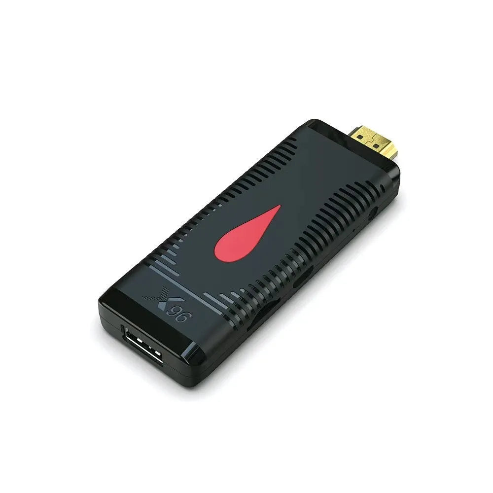 Smart network TV set-top box mini PC dongle with infrared remote and power adapters