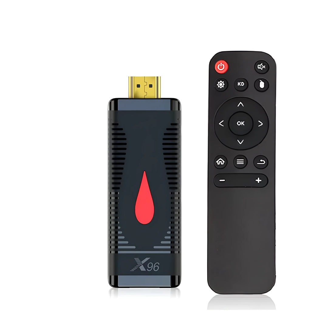 Smart network TV set-top box mini PC dongle with infrared remote and power adapters