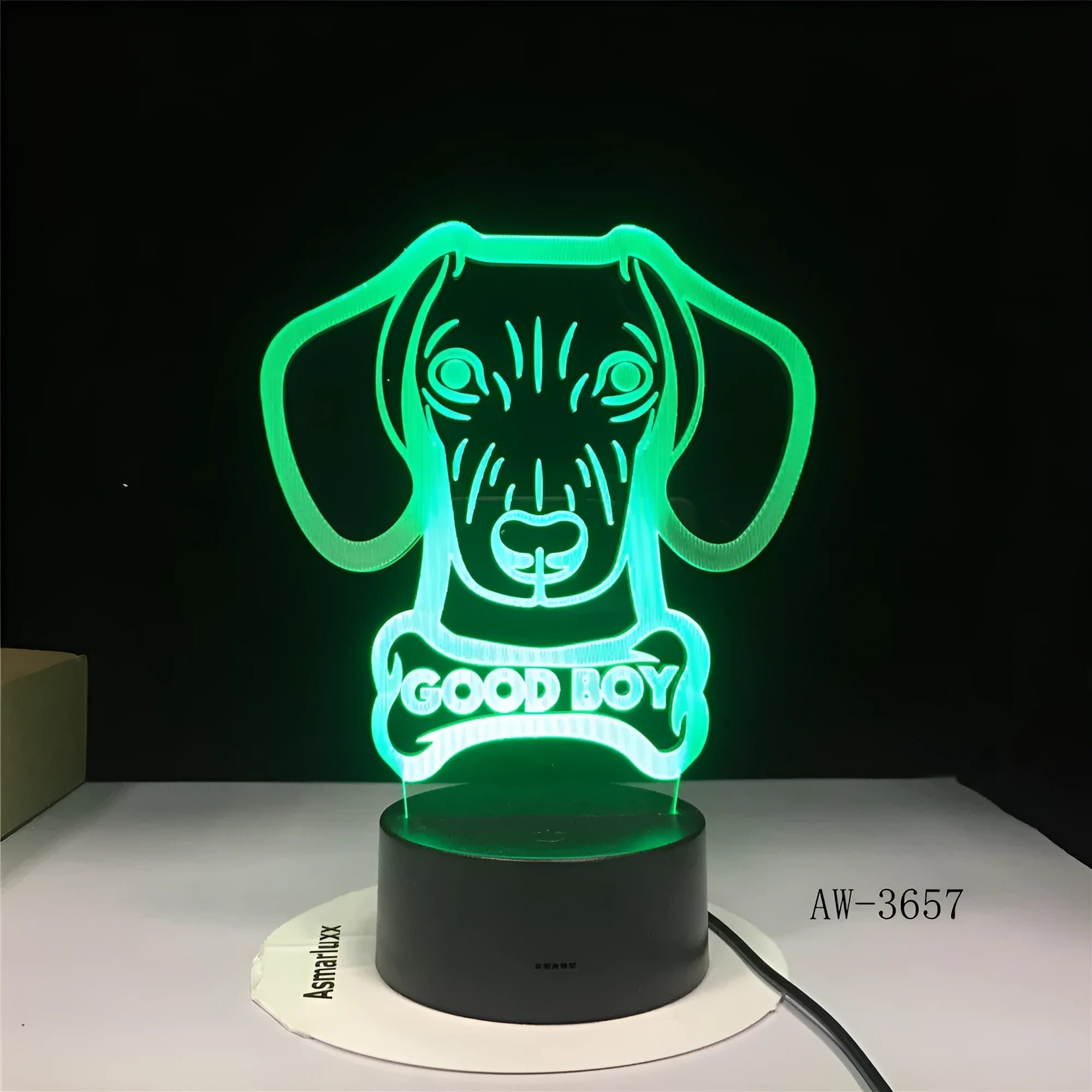 Colourful gradient remote control touch LED table lamp with acrylic shade on black ABS base