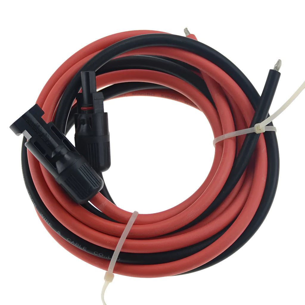 Single-core solar panel extension cable reel in black or red with tinned copper conductor