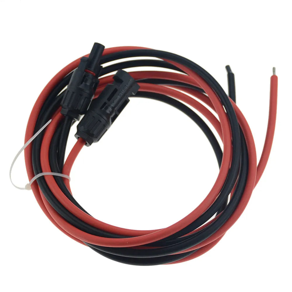 Single-core solar panel extension cable reel in black or red with tinned copper conductor