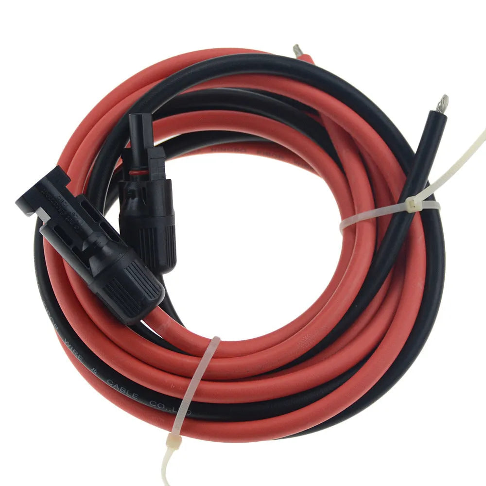 Single-core solar panel extension cable reel in black or red with tinned copper conductor