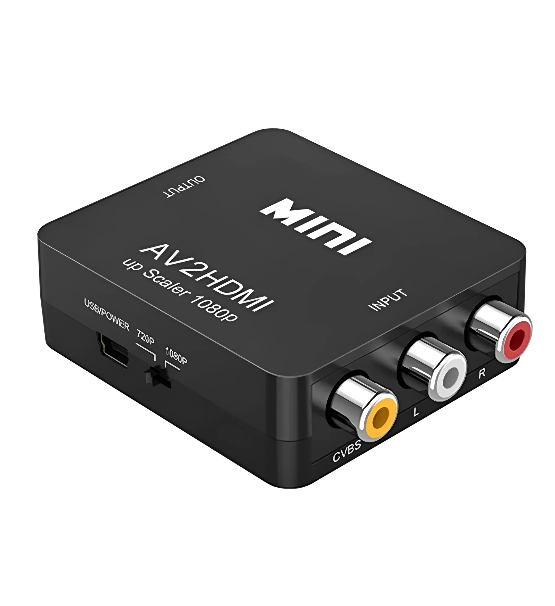 AV to HDMI converter with cable in black or white colour options