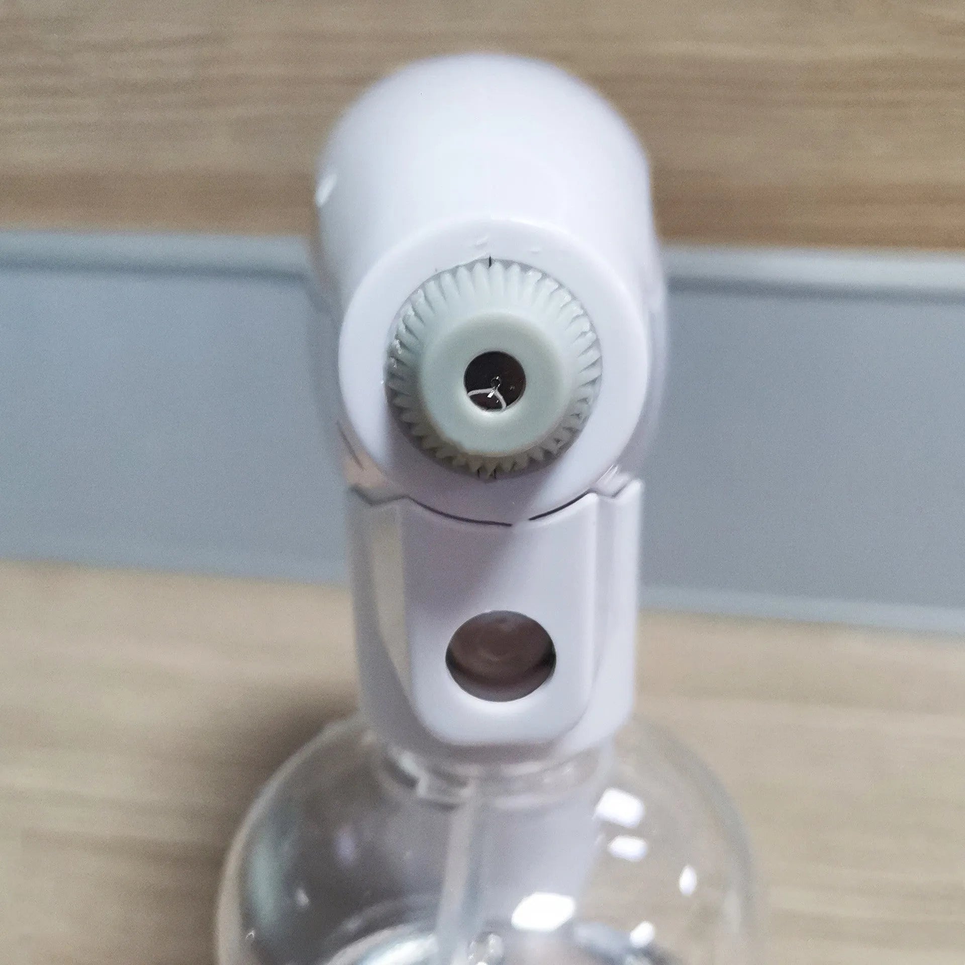 White handheld wireless electric spray disinfection gun with USB-C charging port
