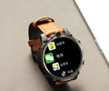 Black smartphone watch with 1.6-inch screen showing heart rate monitoring display