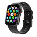 D06 smart watch with colour screen and liquid silicone strap in black, blue, grey, or pink.