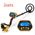 GC1028 professional metal detector with LCD display, black and yellow housing, and waterproof search coil