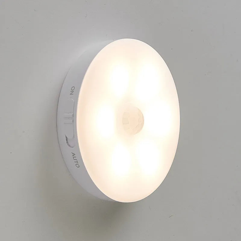 Wireless body sensing LED lights for automatic nighttime illumination in home cabinets and hallways