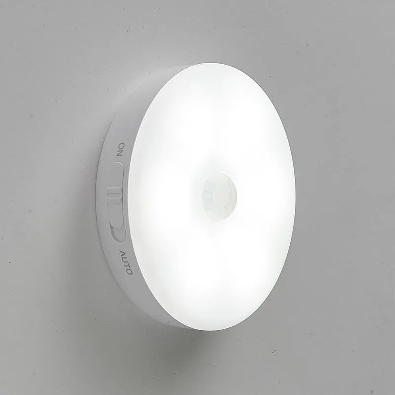 Wireless body sensing LED lights for automatic nighttime illumination in home cabinets and hallways