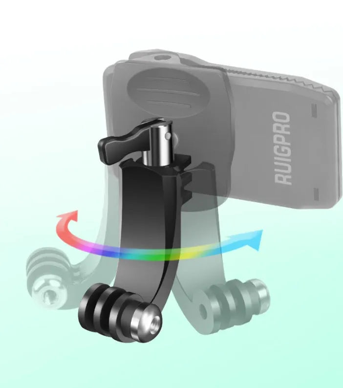 360-degree rotation backpack clip for Gopro, Xiaomi Yi, and Sjcam cameras with aluminium alloy construction