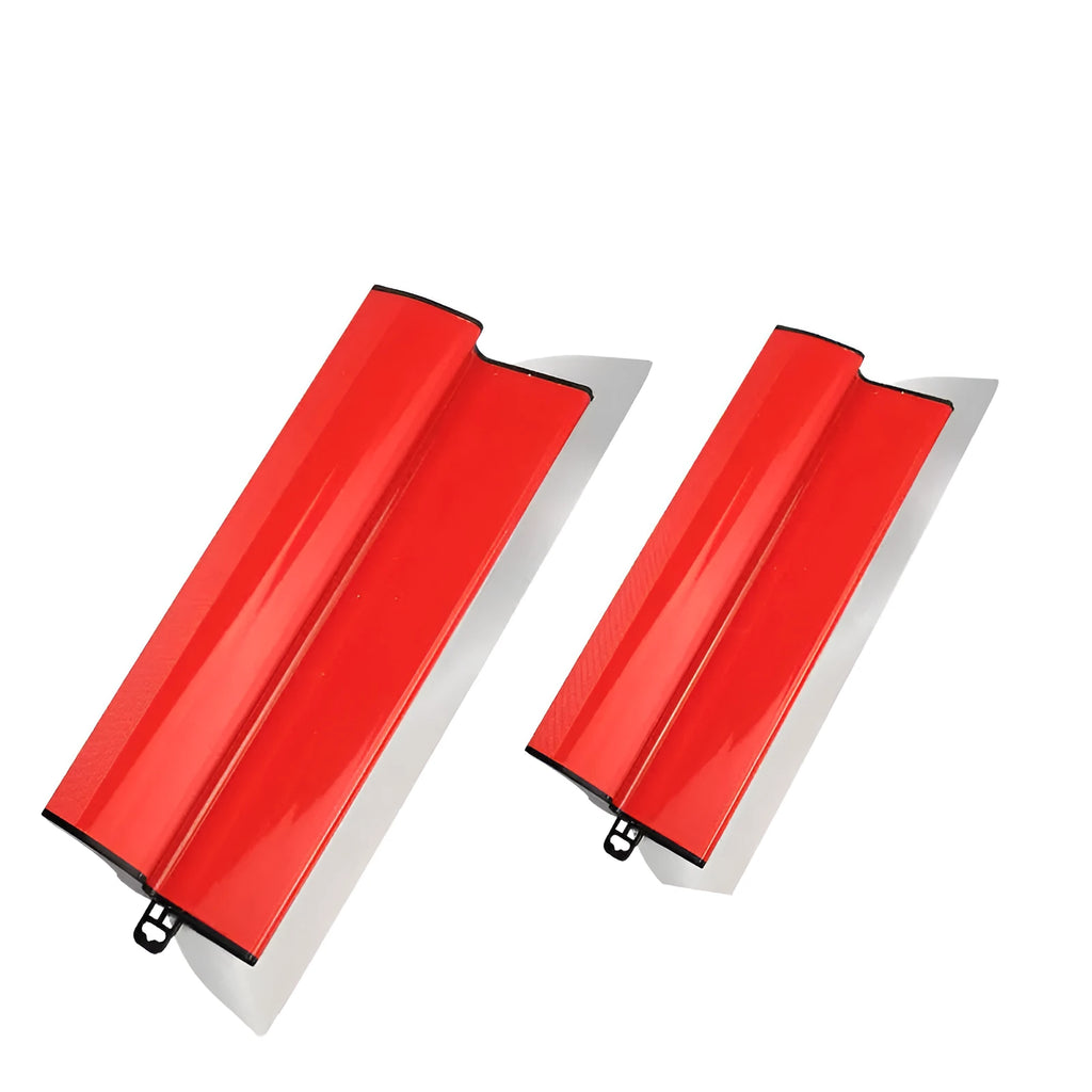 Red 40cm leveling scraper with 0.2mm blade for wall preparation