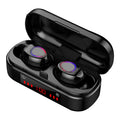 Wireless Bluetooth touch headset V7 LED button version with charging case and three ear cap sizes