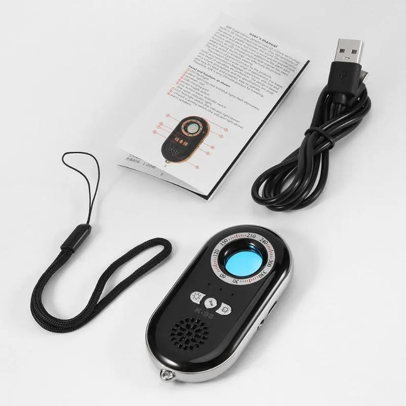 Wireless signal detector measuring 85mm with vibration alarm for anti-theft camera monitoring