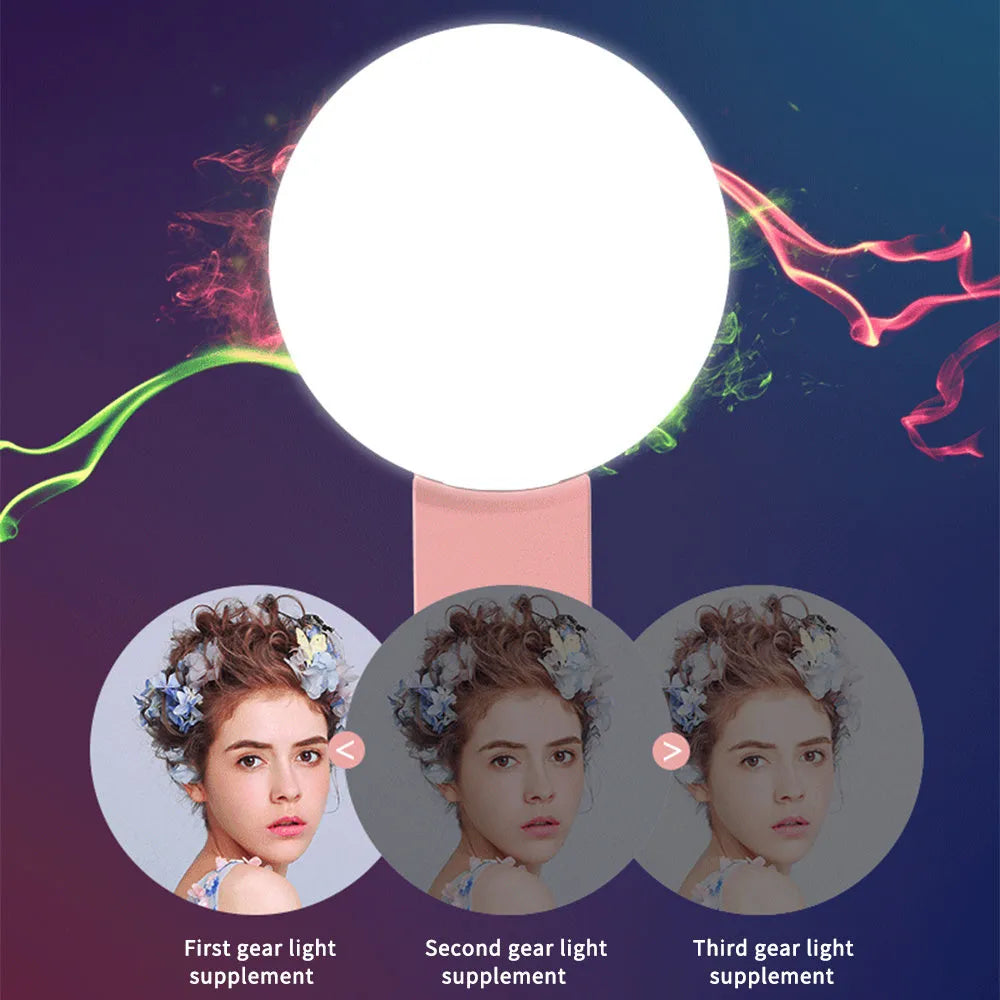 Mini clip-on mobile phone selfie fill light in white, pink, blue or black with professional flash