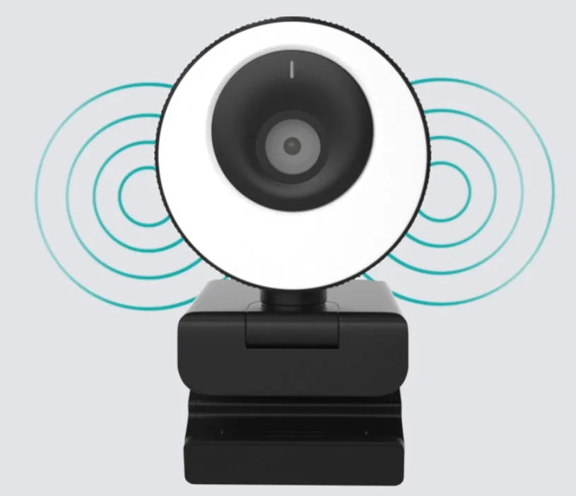 Black USB webcam with magnetic privacy cover on a 1.7 metre cable for 1080p video calls