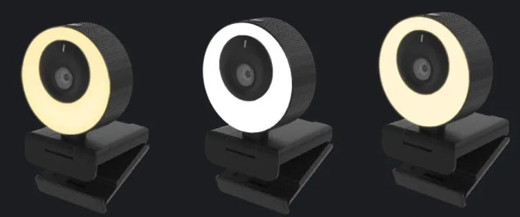 Black USB webcam with magnetic privacy cover on a 1.7 metre cable for 1080p video calls
