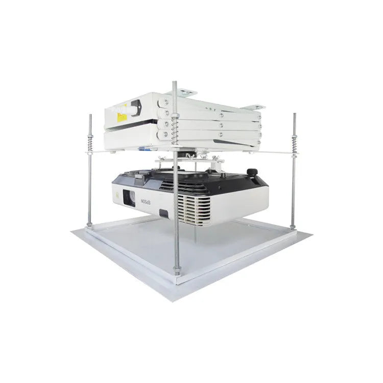 Electric ceiling lifting hanger for projectors with ultra-thin chassis and wireless remote control