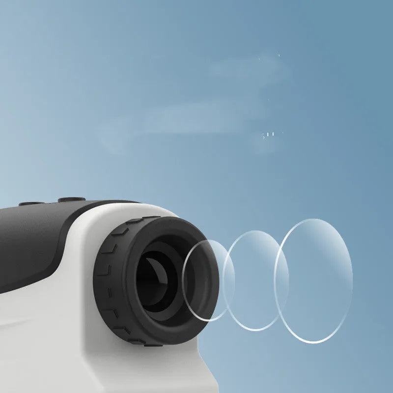 Golf laser rangefinder telescope showing compact measuring instrument design for distance measurement