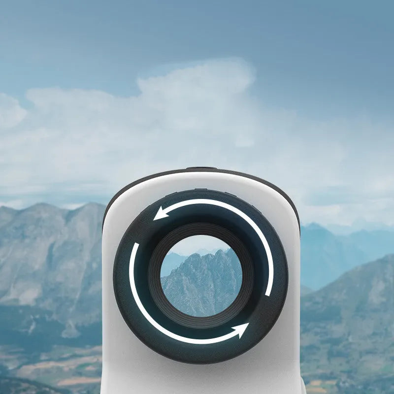 Golf laser rangefinder telescope showing compact measuring instrument design for distance measurement