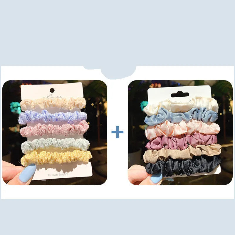 Children's hair accessory set with hair rings and head ropes in autumn colours