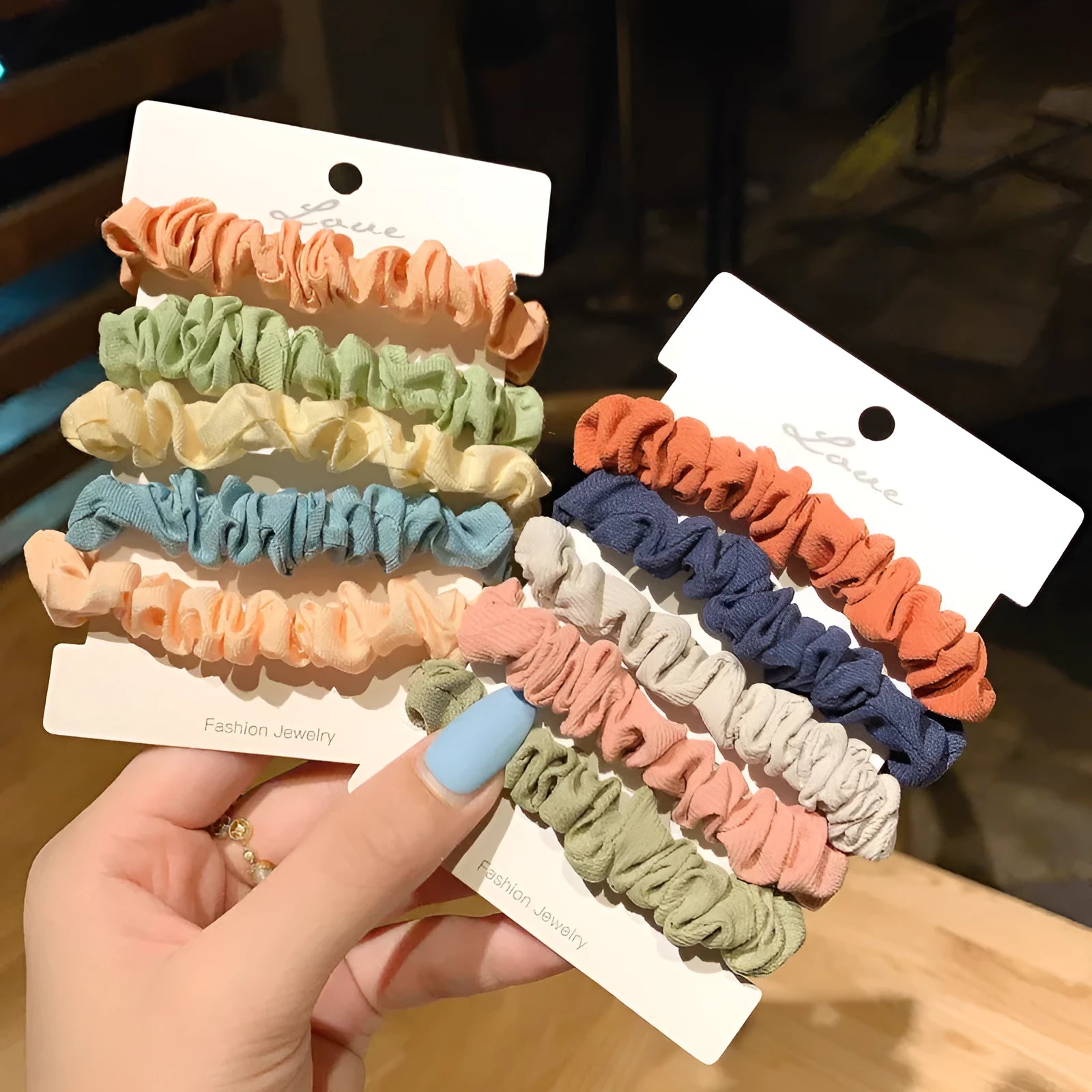 Children's hair accessory set with hair rings and head ropes in autumn colours