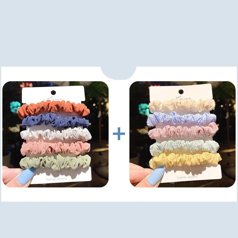 Children's hair accessory set with hair rings and head ropes in autumn colours