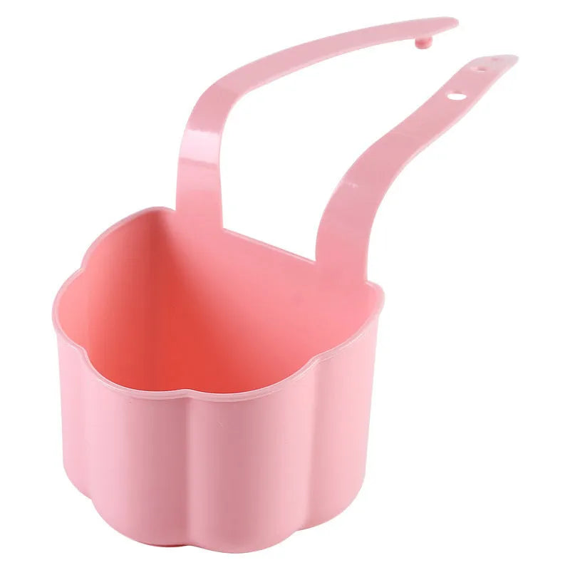 Nordic-style plastic kitchen sink drain basket in blue colour for sponge storage
