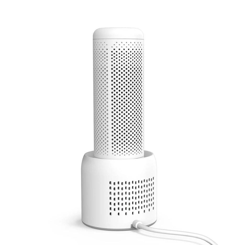 Small white indoor dehumidifier with 1 litre water tank for rooms up to 10 square metres